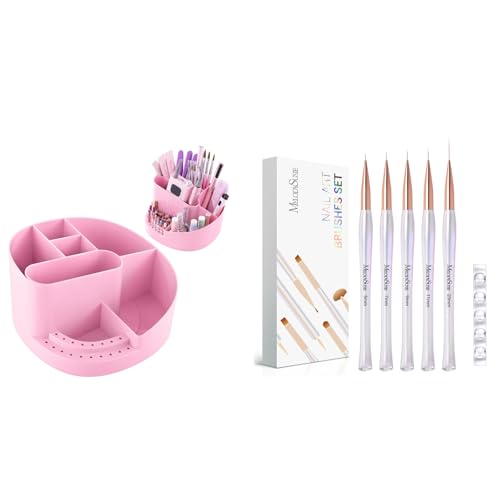 MelodySusie Set de Brochas de Arte para Uñas y Organizador miniatura 1