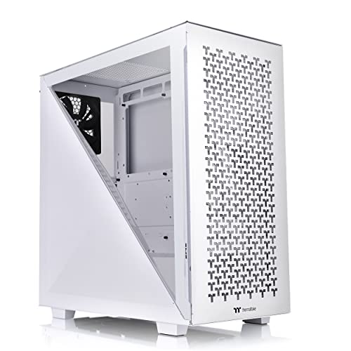 Image of Thermaltake Divider 300 TG Air ATX mid Tower Snow Edition Computer Case with 2 pre-Installed 120mm Standard Fans Full-Size mesh Panel 3mm Triangular Tempered Glass CA-1S2-00M6WN-02