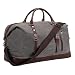 Ulgoo Duffel bag Oversized Canvas Travel Bag PU Leather Weekend Bag Overnight (Grey)