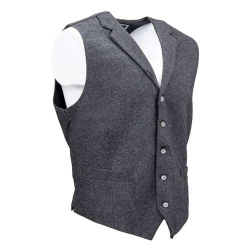 Image of OUTBACK TRADING Men's Jessie Vest | Lightweight Button Down Wool Western Outdoor Vest with Adjustable Back Slide Belt