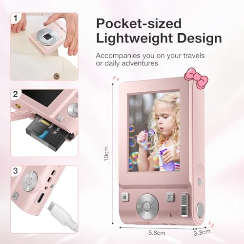 Cámara digital compacta infantil ideal para regalar en cumpleaños con 50MP 6