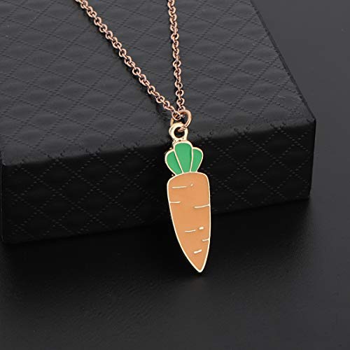 CHOORO Carrot Pendant Necklace Vegan Necklace Jewelry Vegetarian Gift Carrot Lover Gift (Carrot Necklace)2