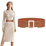 JASGOOD Women Dress Waist Belt Stretchy Elastic Vintage Belts for Dress Santa Belt with Metal Buckle