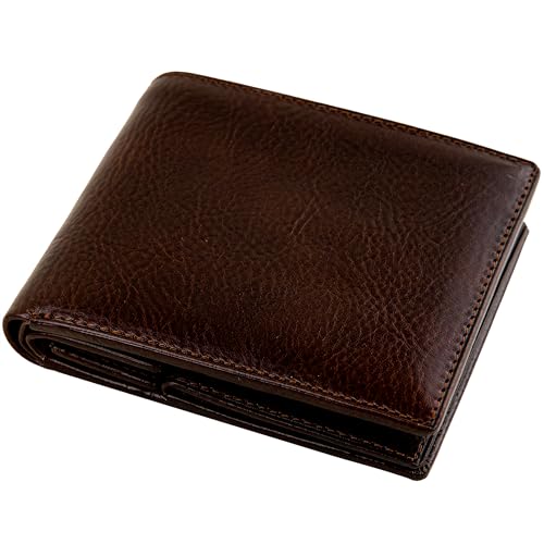 Image of Time Resistance Leather Men's Wallet - Minimalist Wallet Design with Credit Card Holder, Magnetic Coin Holder, and Cash Slots (Brown)