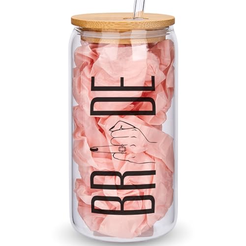 Mrs. Tumbler Mug - Bridal Shower & Engagement Gift for Bride, Bachelorette Party, Wedding - Glass Cup, Mrs Mug