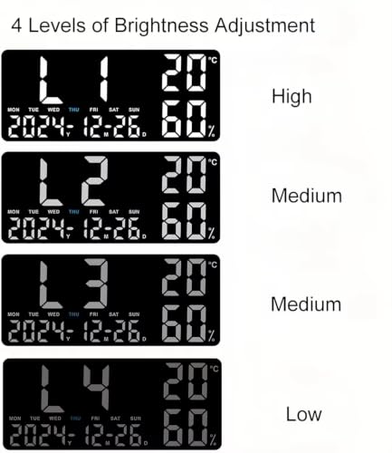 Image of HOME SKILL Alarm Clock for Heavy Sleepers Loud Clock for Adults, Table Clock with Backlight Alarm Clocks for Students Decoration Bedroom /Office (14 inch LED WALL Clock)