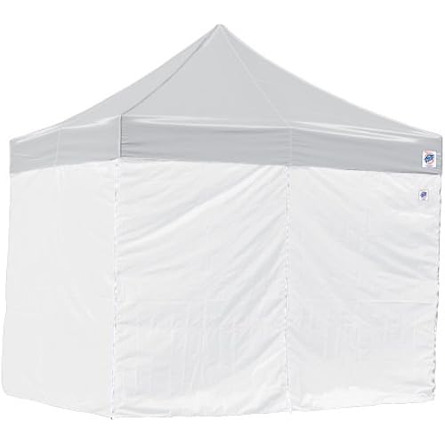 E-Z UP 10'Canopy Sidewall, Set of 4, Fits 10' x 10' Straight Leg Canopy, Quick Attachment Straps, White