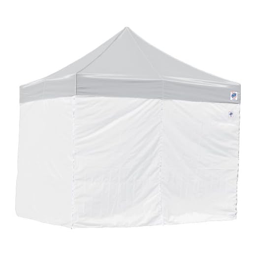 E-Z UP 10' Duralon Canopy Sidewall, Set of 4, Fits 10' x 10' Straight Leg Canopy, Quick Attachment Straps, White