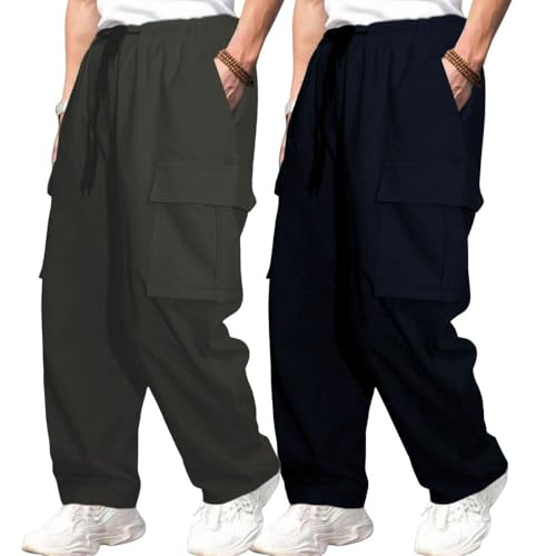 GRECIILOOKS Men's Regular Fit Low Rise Polycotton Cargos | Cargo ...