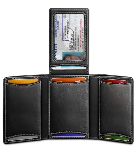 KEMISANT Men Wallet Slim Leather Wallet Card Holders for 15 Cards RFID Blocking2