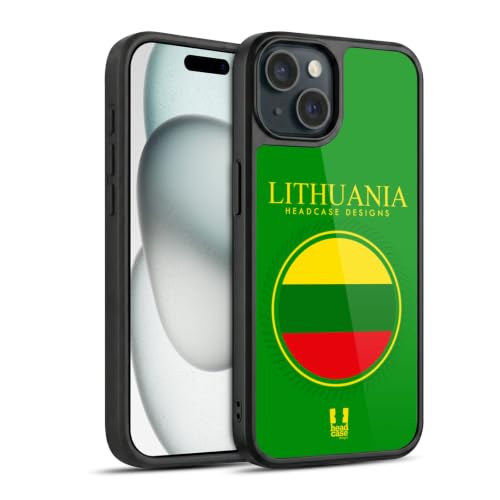 Coque en Gel renforcée compatible Apple iPhone 15 motif drapeau Lituanie