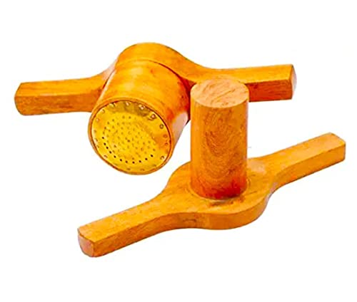 Image of Subaa Traditional Aluminium Kitchen Press, Idiyappam, Sev Sancha Maker with Brass Bottom Sheet - 500g (Wood) Long-Lasting Food-Safe Material with Wood Handle