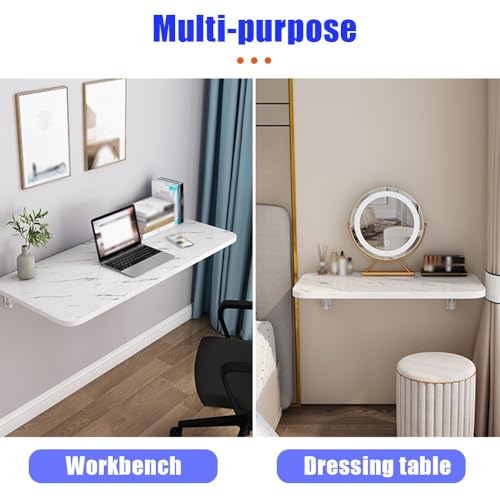 Table murale pliante pour studio étroit, bureau suspendu noir rabattable - 7