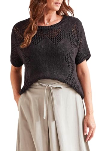 Tribal Women's Dolman S/S Sweater W/Crochet DTL