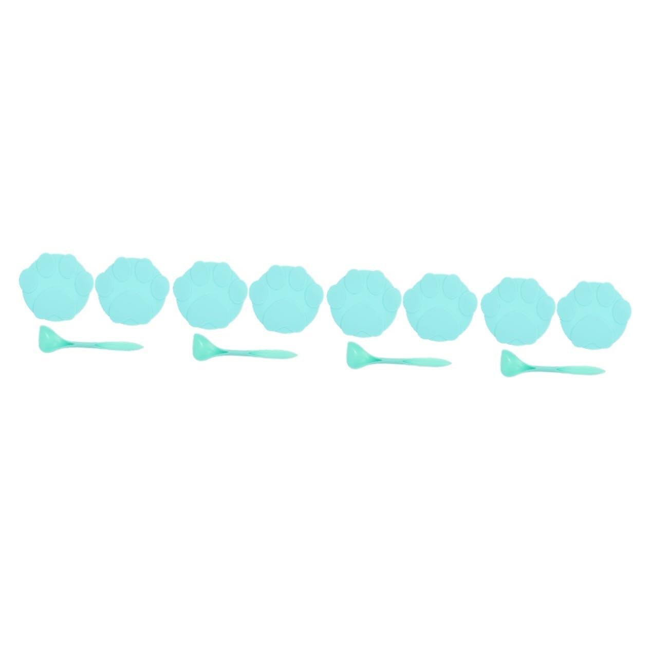 Kisangel 4 Juegos tapa de lata para mascotas silicone stirring spoon cuchara de comida reemplazable cubierta de comida para gatos domésticos accesorio de comida para perros triple puede