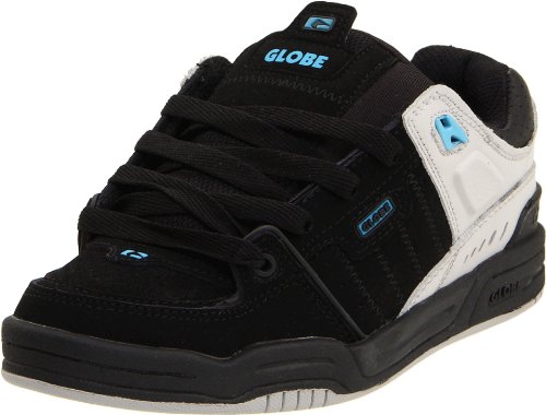 Image of Globe Mens Fusion Skate Shoes, Black /Grey Blue, 6 M US Big Kid