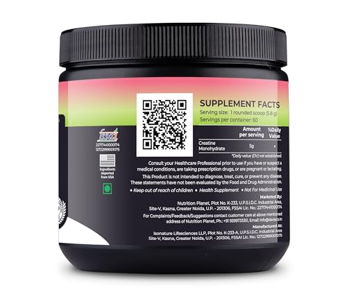 Image of Nutrition Planet Micronized Creatine Monohydrate (Guava, 348g / 0.76 Lb, 60 Servings)