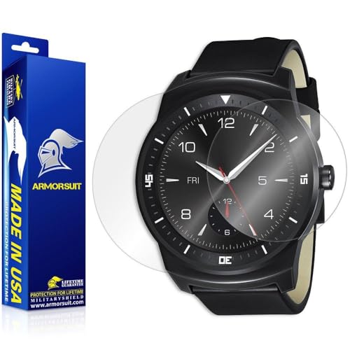 ArmorSuit LG G Watch R Screen Protector + Full Body Clear Skin MilitaryShield Back Protector for LG G Watch R -HD Clear Anti-Bubble