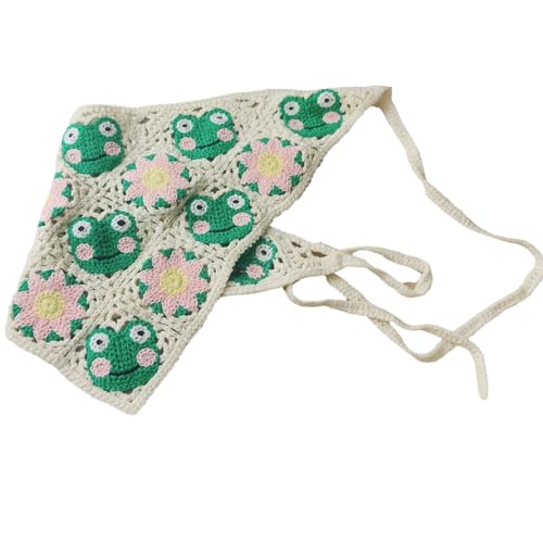 Lightweight Crochet Flower Kerchiefs Girl Photography Hair Scarf Knitted Hairband For Women Traveling Sunproof Turban