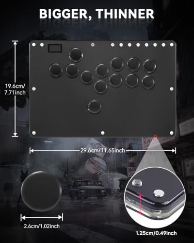Image of Haute42 13-Key Leverless Arcade Controller, RGB Fighting Stick (Black) | All-Button Gamerfinger for PC /Ps3 /Ps4 /Switch /Steam Game Keyboard-Supports Hot Swap & SOCD