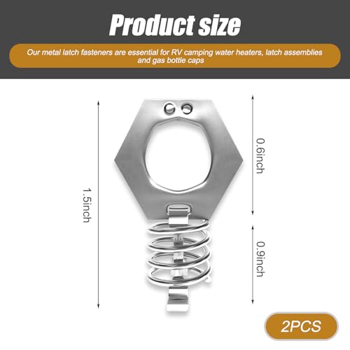 Image of 2 PCS Car Water Heater Door Lock Torsion Cam Lock, 1.4 inch x 0.8 inch Stainless Steel Water Heater Cover Latch Fastener, Vehicle Repair Parts, Suitable for Most Cars, RVs, Campers (Silver)