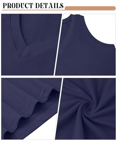 KKJ 2 Pack Womens Tank Tops Workout V Neck Tees Summer Sleeveless Loose Fit Casual Outfits Shirts Fall Fashion Clothes