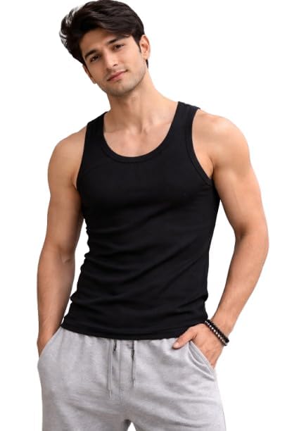 Men's Black Sleeveless Vest Tank Top-picture-26