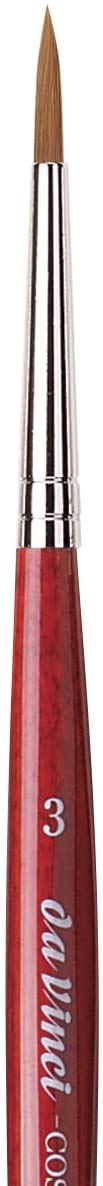 Da Vinci Series 5580 cosmotop Spin Brown synthétiques, n ° 0/3, 3. + Da Vinci 1280 Series Pinceau Rigger en Fibre synthétique, Rouge,NO° 1. fabriqué en Allemagne,