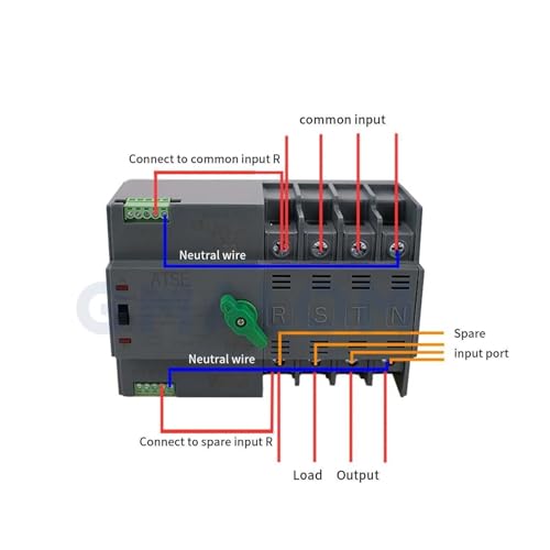 Inverseur ATS automatique 4P 63A 220V sélecteur de source rail DIN