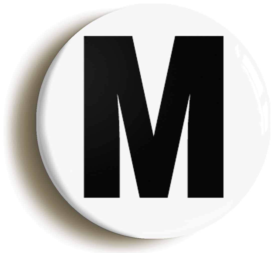 Letter M Fridge Magnet (Circular 2inch / 50mm Diameter)