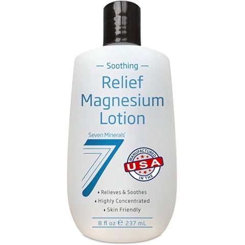 Seven Minerals Magnesium Lotion for Soothing Relief & Relaxation - Highly Concentrated Magnesium for Better Sleep, Feet & Joint Care. Non-Greasy Lotion with Skin Friendly Ingredients - 8 fl oz Cover