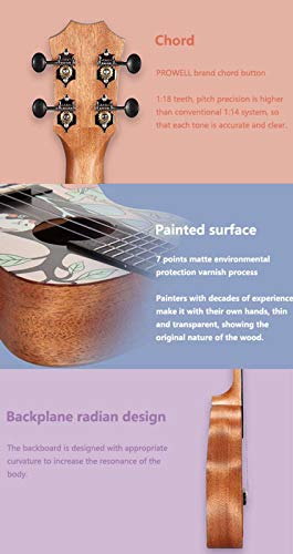 Concert Ukulélé, Bois Entier Acajou Lapin Modèle 23 Pouces Yukulele Avec Sac Kit Débutant-23pouces - Les Beatles, Paul McCartney, John Lennon, RIngo Starr, George Harrison Concert Ukulélé, Bois Entier Acajou Lapin Modèle 23 Pouces Yukulele Avec Sac Kit Débutant-23pouces – Image 3