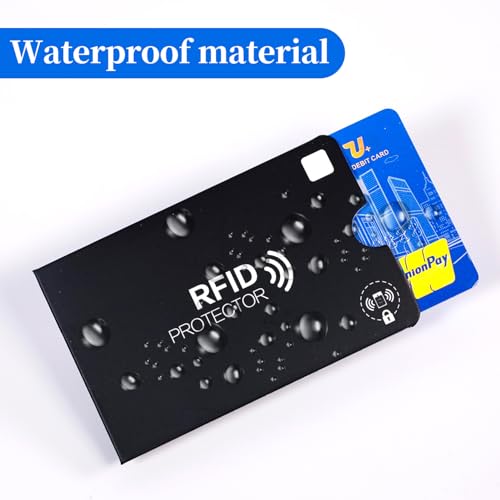 RFID Blocking Sleeves 12-Pack Credit Card Protector, Signal Vault Blocking Slim Card pouch, Anti-Skimmer Protective Card Holder Safe Shield Protection Wallet Purse4
