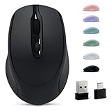 Dolrso Bluetooth Mouse,Rechargeable Wireless for Laptop/iPad/MacBook Pro/Air, Silent Mouse Portable Slim for Surface Pro/PC/Lenovo/Samsung Tablet (Black)
