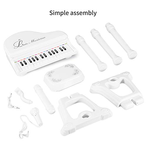 BAOLI Electronic Organ Musical Instrument Toy Set 31 Keys White Piano Play Toy