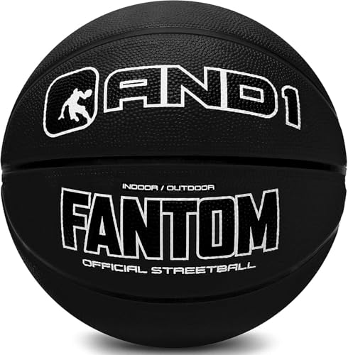 AND1 Fantom Rubber Basketball: Official Regulation Size 7 (29.5 inches) - Deep Channel Construction...