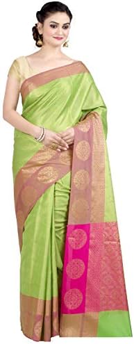 Women's Kataan Silk Blend Indian Ethnic Banarasi Saree with Unstitched Blousepiece(1293)