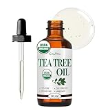 BodyJ4You Pure Tea Tree Oil - 100% Natural USDA Organic Premium Grade Essential Oil - Face Skin Care Healthy Hair Scalp Toenail Piercing Aftercare - Undiluted Non-GMO Aromatherapy DIY Beauty - 1 Fl Oz