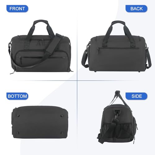 Image of Gym Bag for Men Women, Sport Duffle Bag with Wet Pocket & Shoes Compartment, Water Resistant Overnight Weekender Bag Duffel Bag