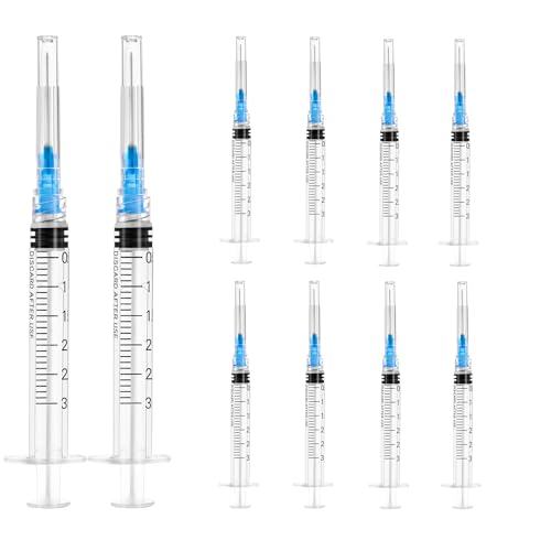 20 Pack 3ml Syringe Industry Lab Plastic Transfer Measuring Tools Multiple Uses Measuring Tools Individually Wrapped (20)