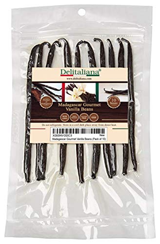 Delitaliana Grade A Madagascar Gourmet Vanilla Beans, 5~6" (Pack of 10) - Thumbnail 2