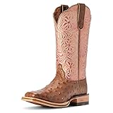 Ariat Womens Donatella Western Boot Distressed Chocolate Full Quil/Rose Gold Metallic 7.5