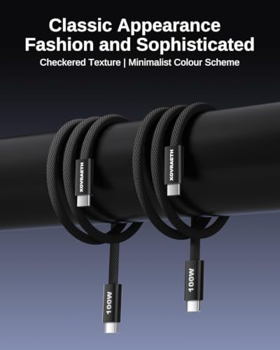 Image of USB C to USB C Cable 10ft 100W PD 5A Fast Charging Cord Aluminum Connector & Nylon Braided Type C Charger Cord for iPhone 17 /16 /15 MacBook Air /Pro iPad Pro Samsung S25 /S24 /S23 Pixel 10(Black)