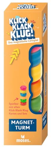 Moses. klick Klack Klug Magnet-Turm Magnetsteine für die klick Klack Klug Karten- und Startersets ermöglicht Duell-Spiel inkl. Baumwoll-Beutel