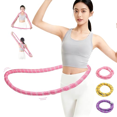 MORISHOP【2025 夏新登場】フラフープダイエット用 フラフープ ダイエット ソフトフラフープ 1.3kg・周囲長 1.9m ポリエステル素材 折りたたみ式 ポータブル フラサークル 脂肪燃焼 筋トレ シェイプアップ (ウエスト・背中・脚・胸 エク