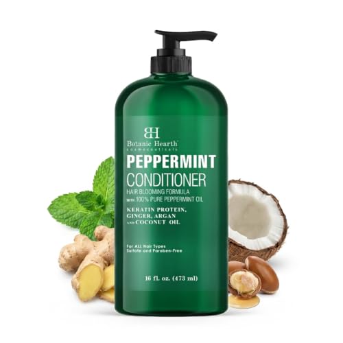 Botanic Hearth Peppermint Hair Conditioner | Hair Conditioner For Dry Damaged And Color Treated Hair | Volumizing Conditioner For Fine & Thin Hair | Paraben & Sulfate Free | Men & Women | 16 Fl Oz