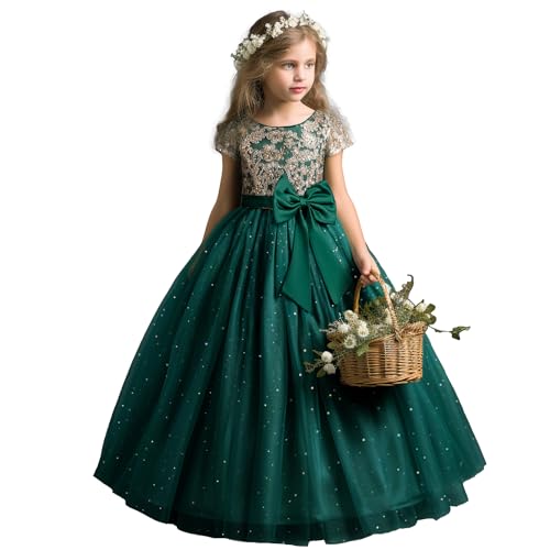 Image of TTYAOVO Girls Pageant Princess Flower Dress Kids Prom Puffy Ball Gowns