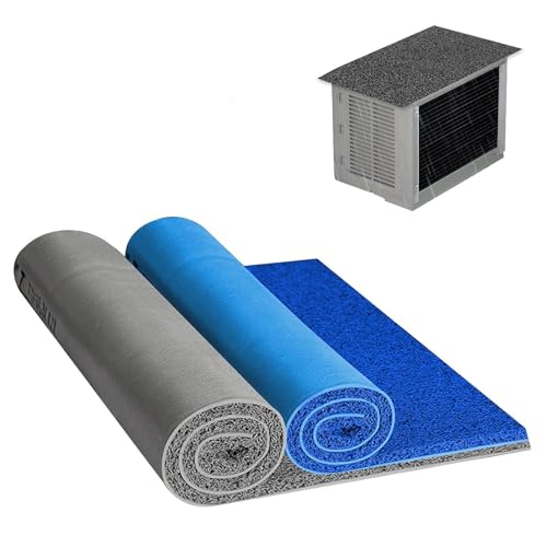 SXKJQER Almohadilla Insonorizante para Refugios contra La Lluvia para Aleros De Techos Metálicos Y Balcones，Alfombrilla Antigoteo con Base De PVC Antideslizante(Grey,0.6x9m(23.6x354.3in))