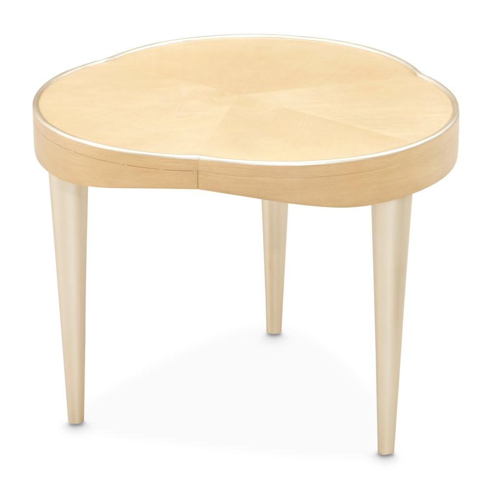 Caramel Camellia Field End Table with Elegant Design by Michael Amini – Solid; Manufactured Wood, Caramel, Model N9090205-134
