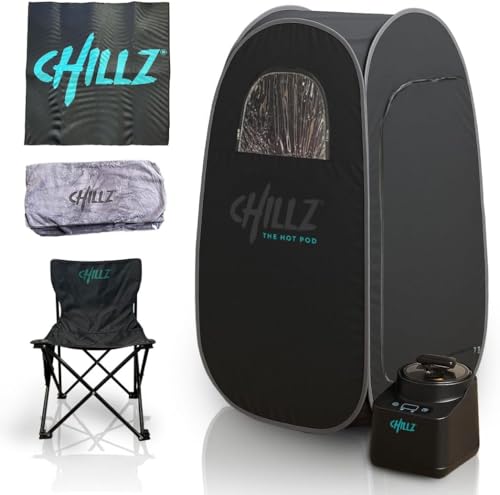 New + Even Hotter 2026 CHILLZ Steam Sauna | #1 Top Rated | UK Company + Customer Service | Full Body | 1200W 3 Litre Gen 3 Generator | Tested to be Hottest on Amazon (Gen3 2026)